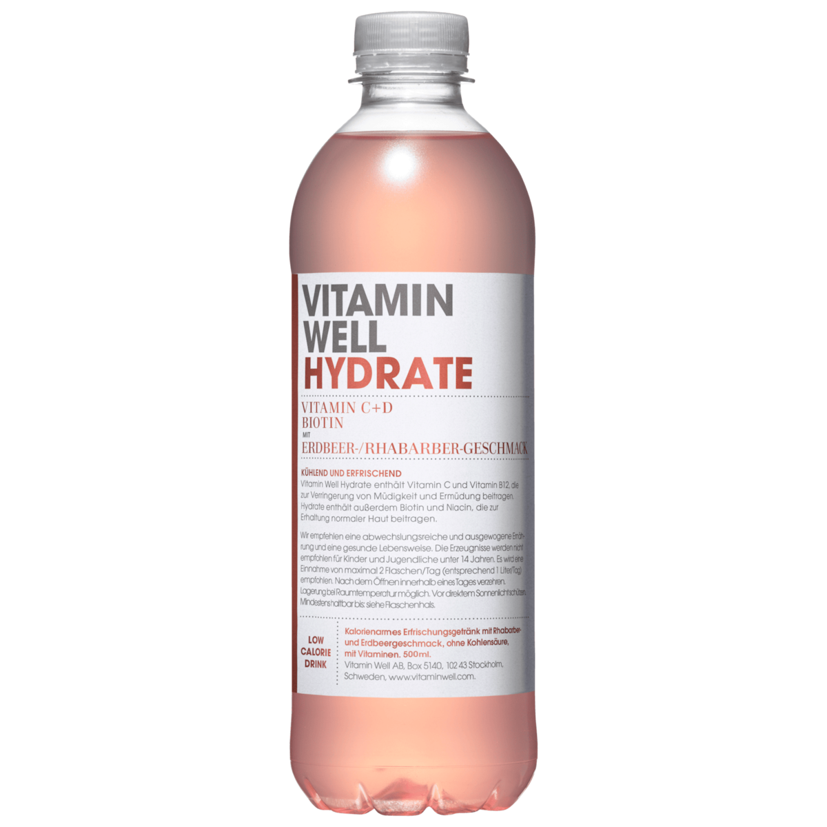 Vitamin Well Hydrate Aardbei & Rabarber 0,5l