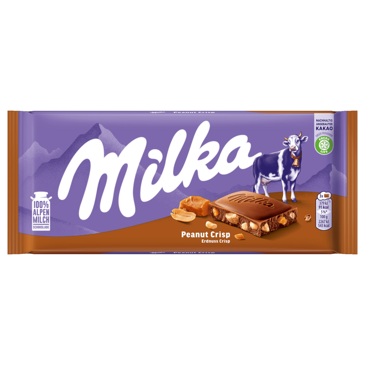 Milka Chocolade Pinda Crisp 90g