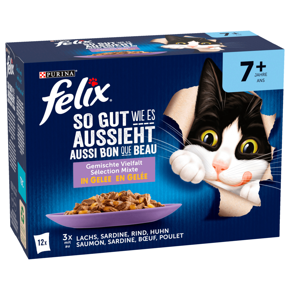 Purina Felix So gut wie es aussieht Gemengde Assortiment in Gelei Senior 12x85g