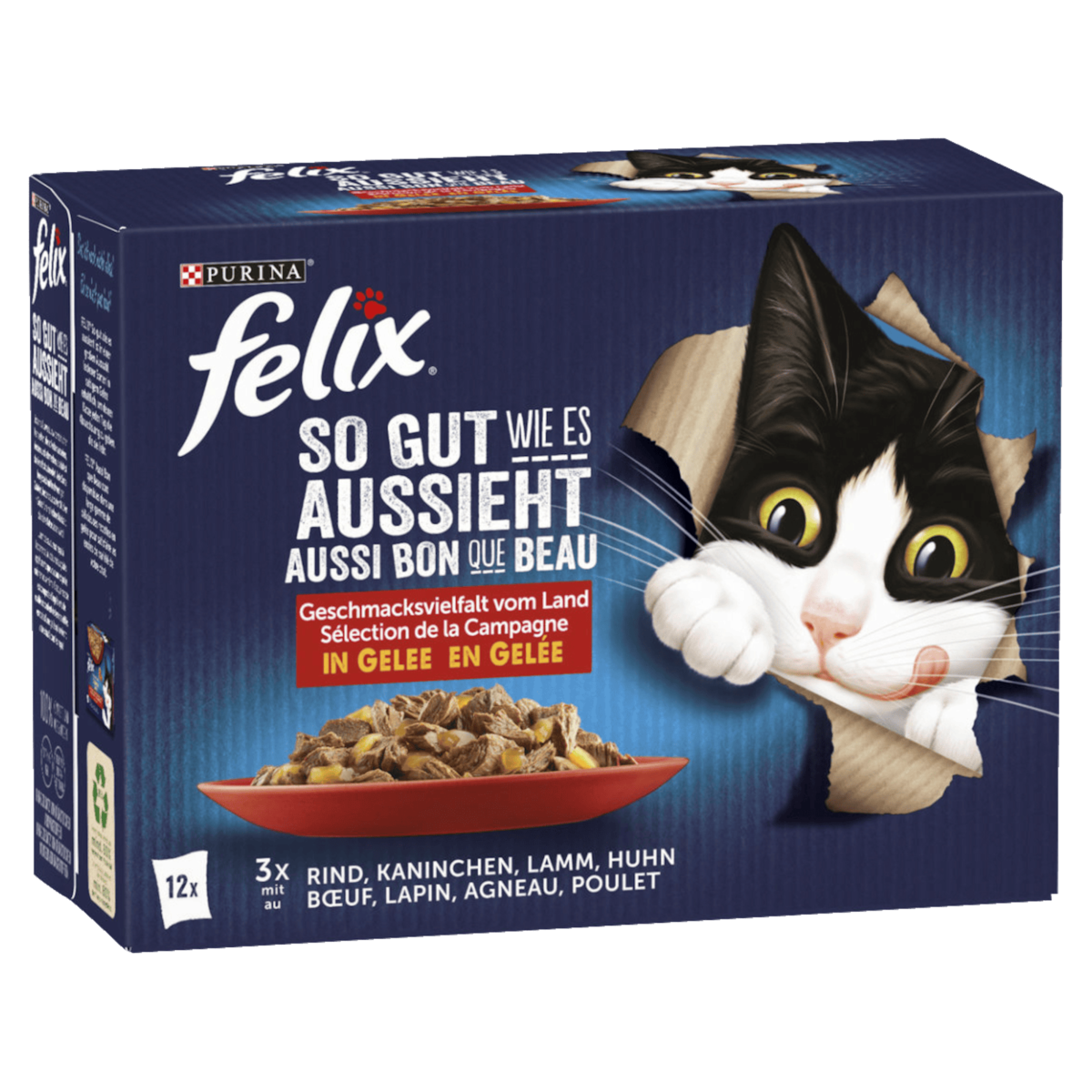 Purina Felix So gut wie es aussieht Geschmacksvielfalt vom Land in Gelei 12x85g