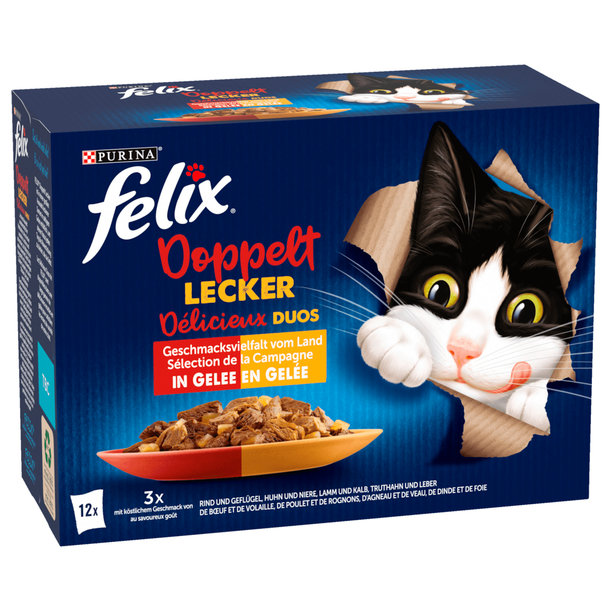 Purina Felix Dubbel lekker Geschmacksvielfalt vom Land 12x85g
