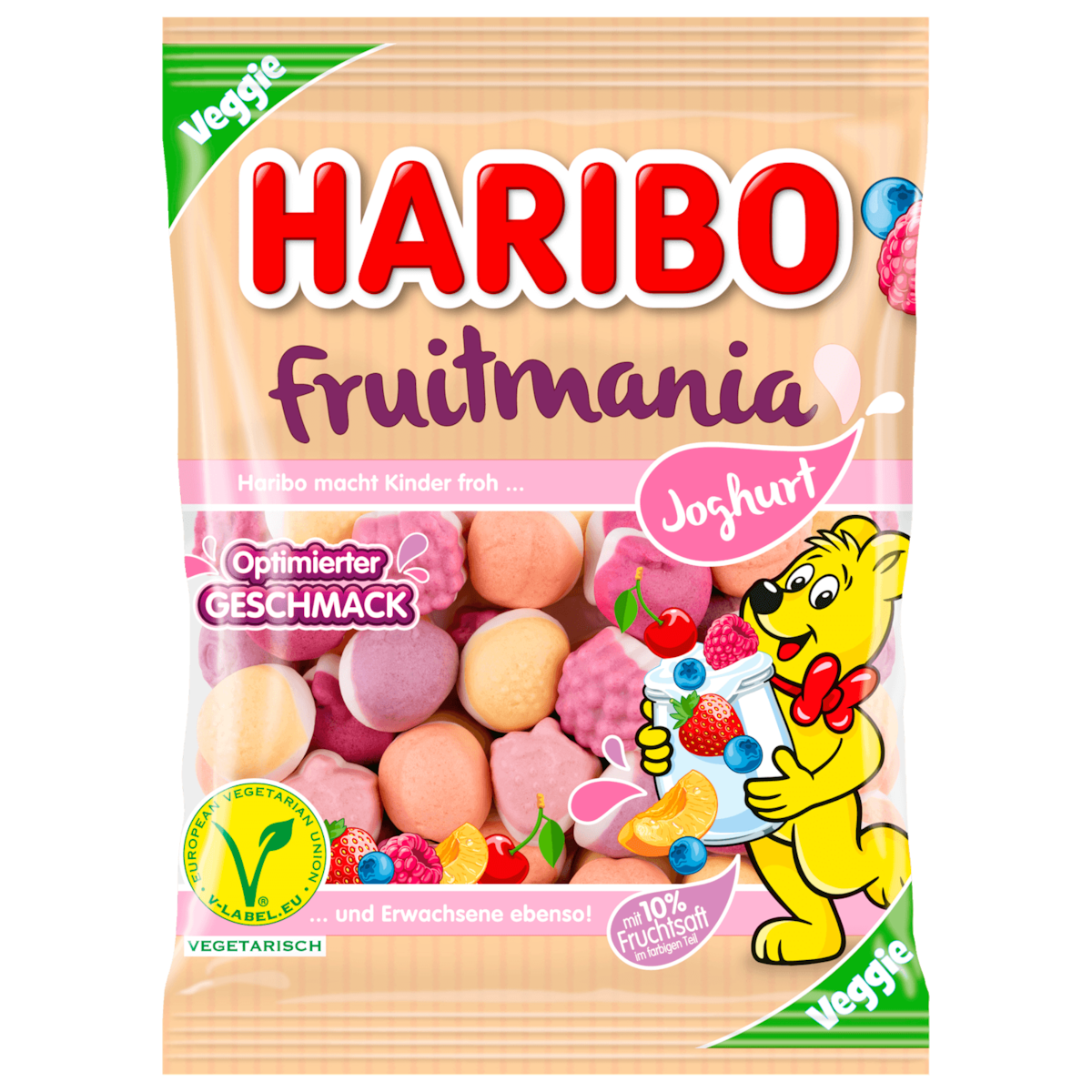 Haribo Fruchtgummi Fruitmania Joghurt Vegetarisch 160g