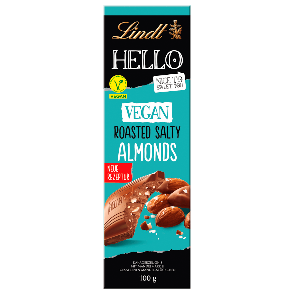Lindt Hello Chocolade Roasted Salty Almonds vegan 100g