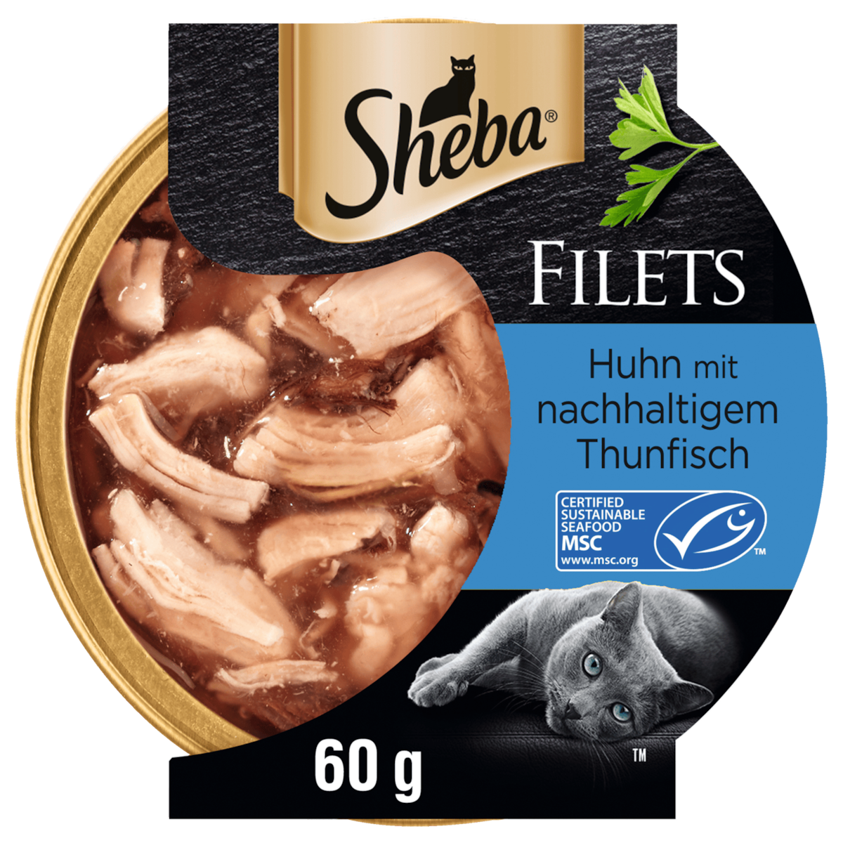 Sheba Schale Filets Kip met nachhaltigem Tonijn 60g
