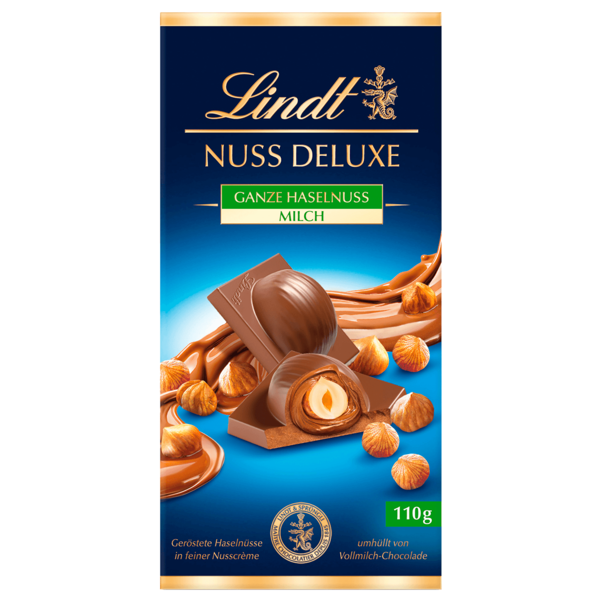 Lindt Noot Deluxe Reep Hele Hazelnoot 110g