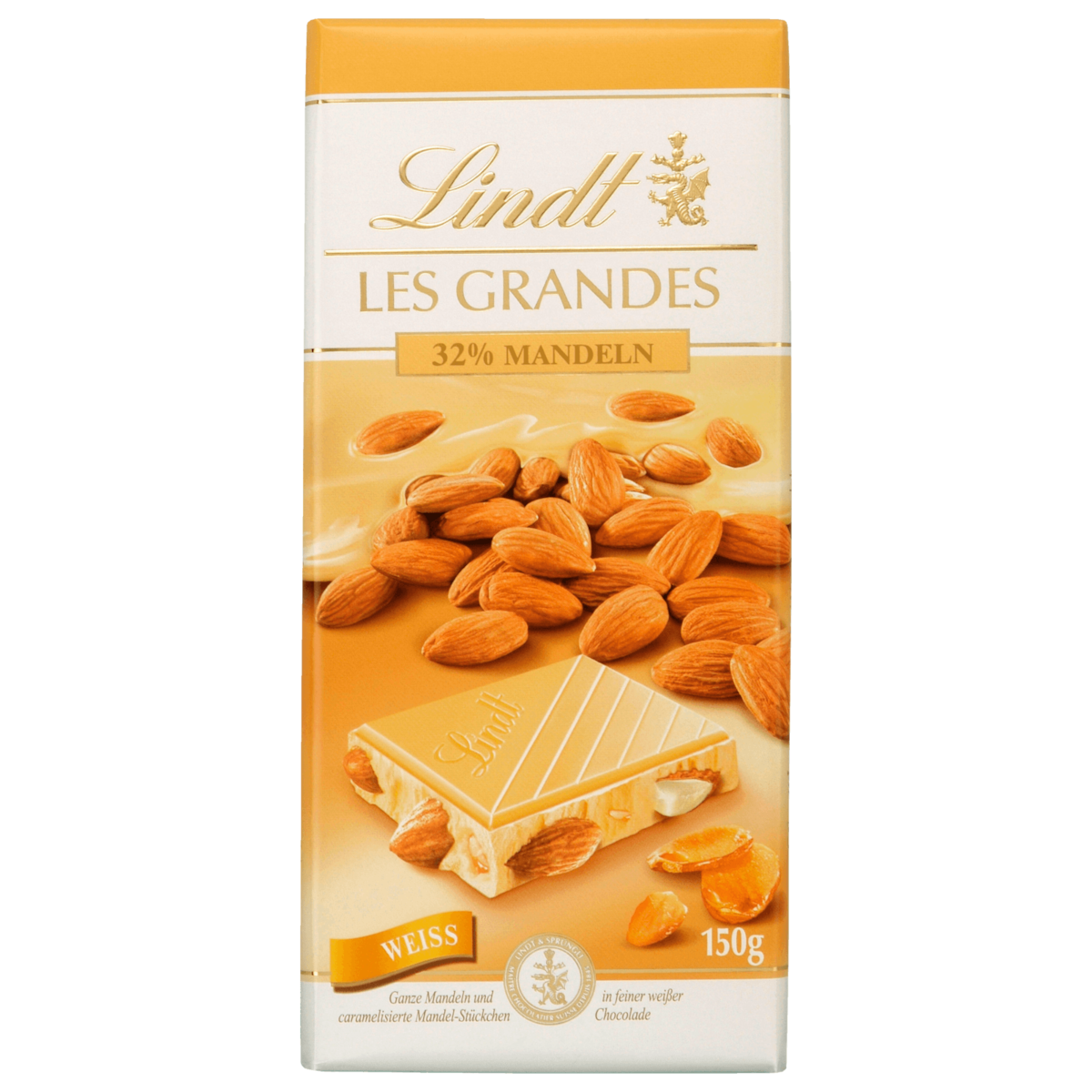 Lindt Les Grandes Wit Amandel 150g