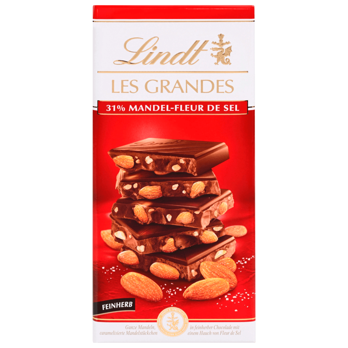Lindt Les Grandes Amandel-Zout halfbitter 150g