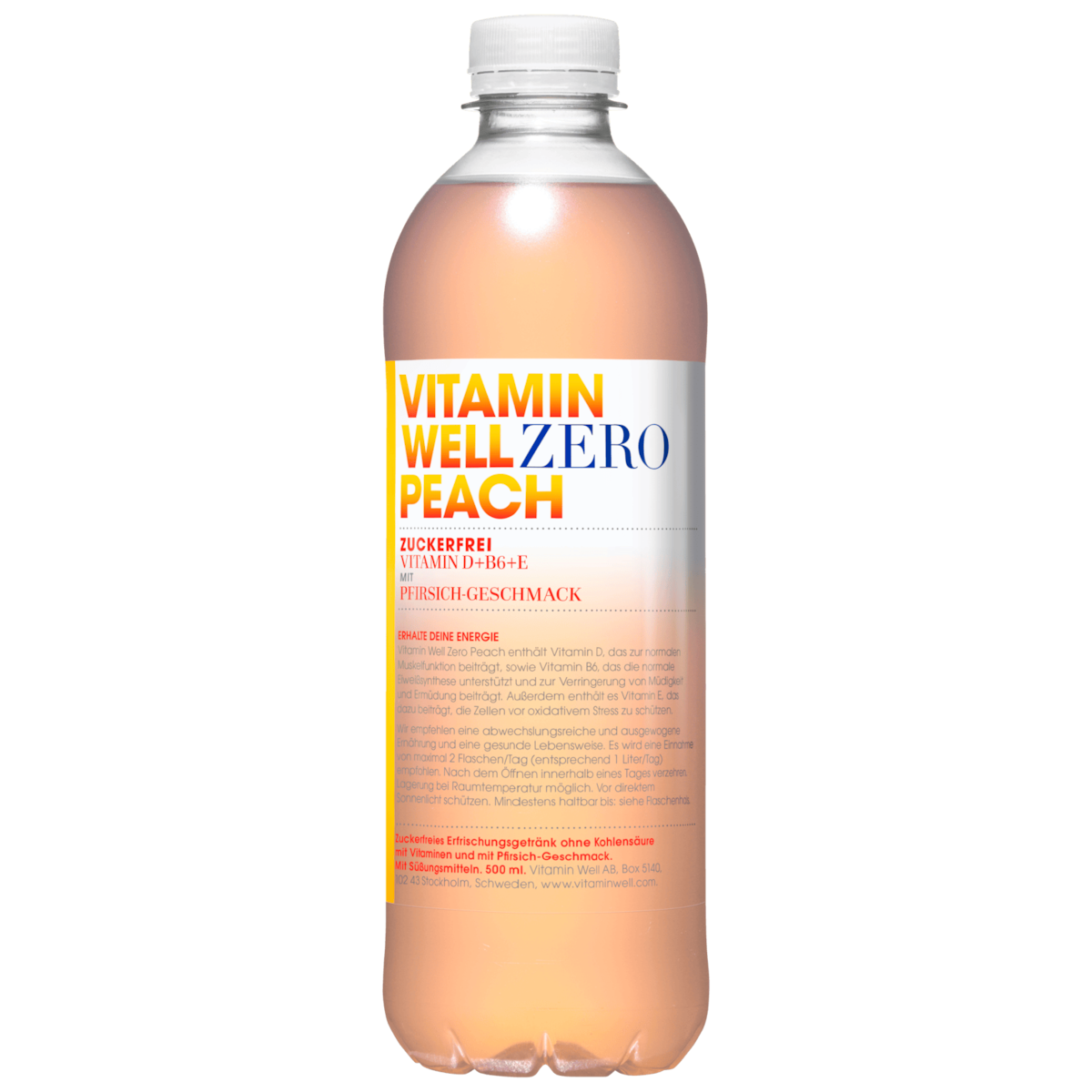 Vitamin Well Peach Zero 0,5l