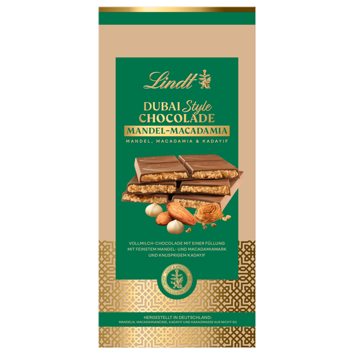 Lindt Dubai Style Chocolade Reep Amandel Macadamia 150g