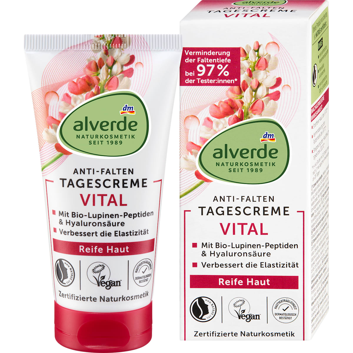 alverde Natuurcosmetica Gezichtscrème Anti-Falten Vital reife Huid, 50 ml