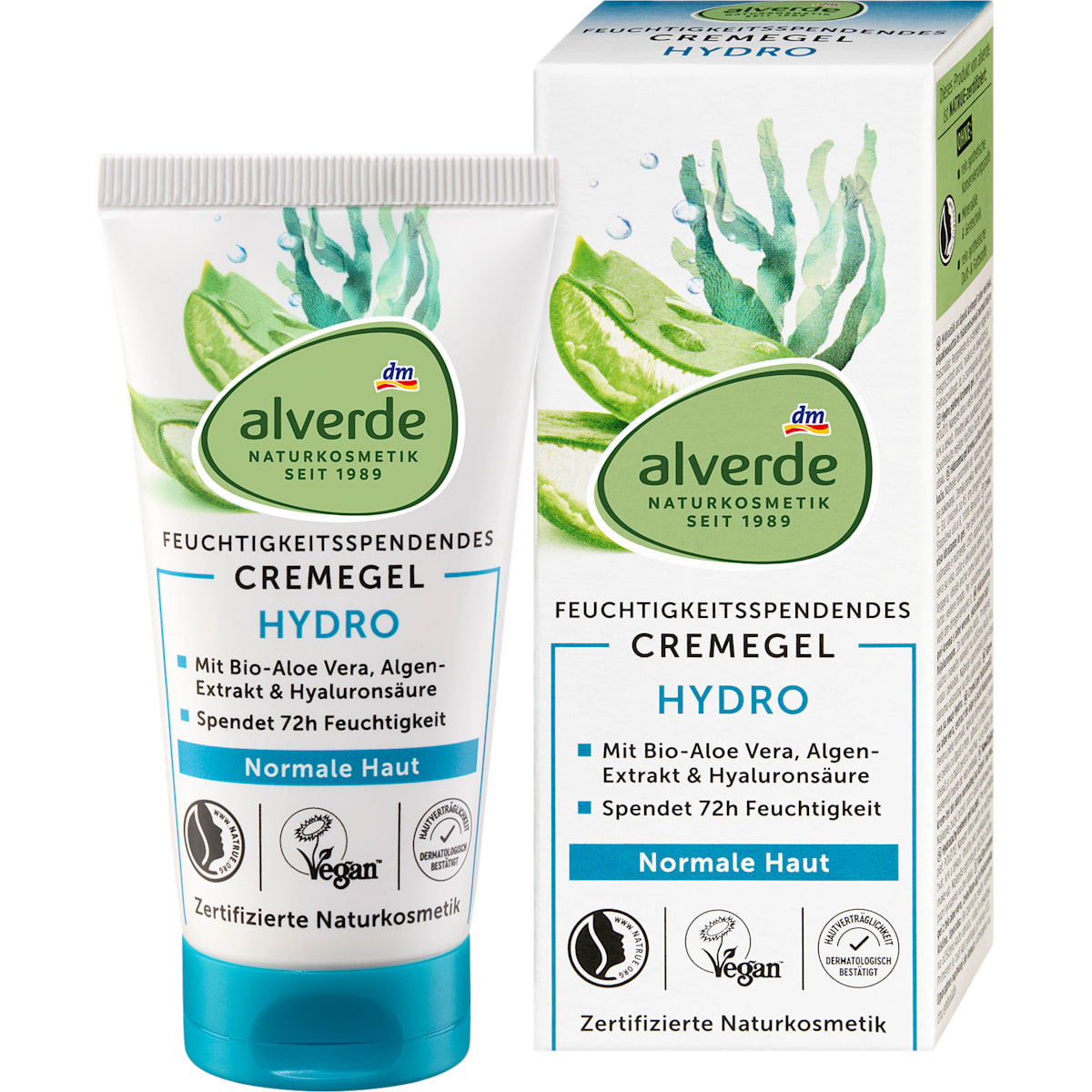 alverde Natuurcosmetica Gezichtscrème Gel Hydro feuchtigkeitsspendend, 50 ml