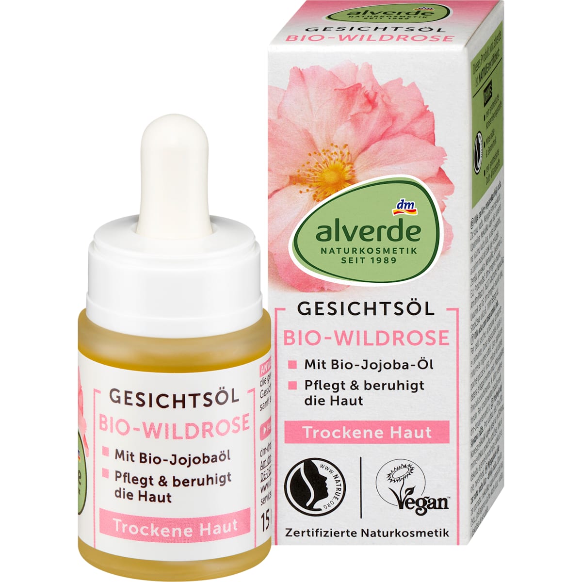 alverde Natuurcosmetica Gesichtsöl Wildrose, 15 ml