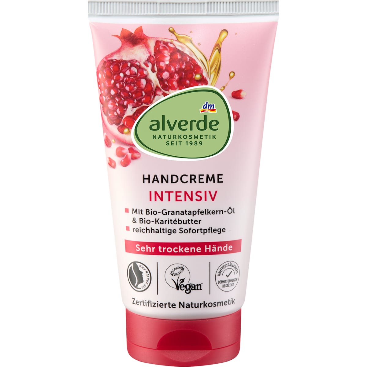 alverde Natuurcosmetica Handcrème Granaatappel & Karitébutter, 75 ml