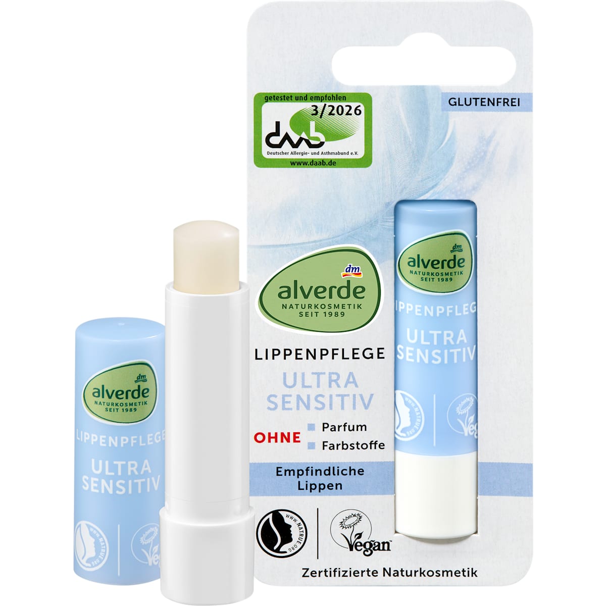 alverde Natuurcosmetica Lippenverzorging Sensitive, 4,8 g
