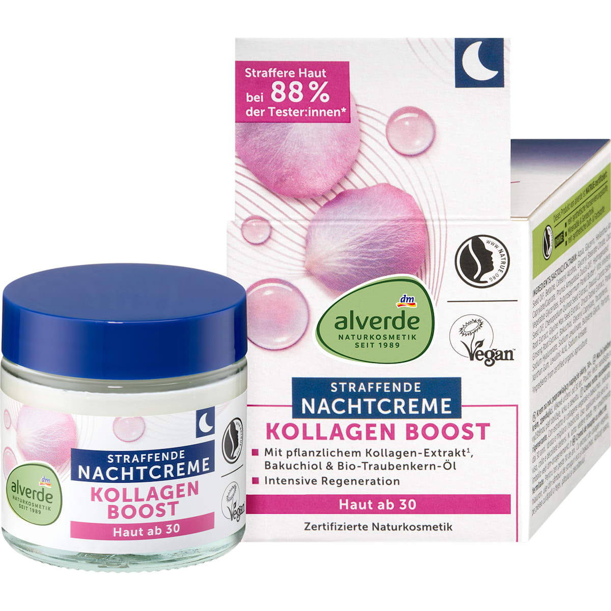 alverde Natuurcosmetica Nachtcrème Kollagen Boost, 50 ml