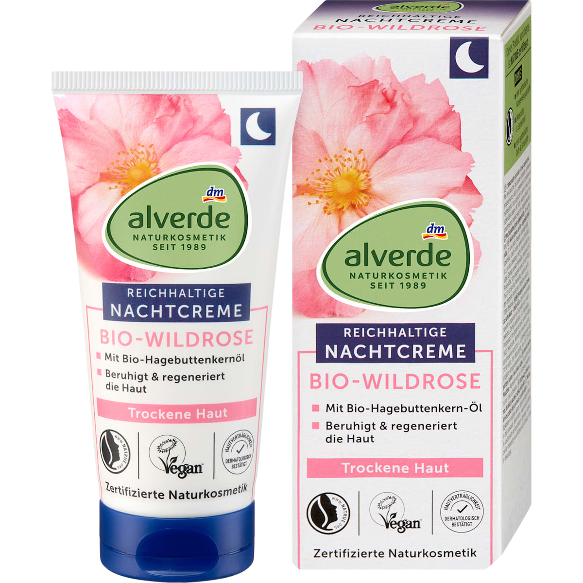 alverde Natuurcosmetica Nachtcrème Wildrose, 50 ml