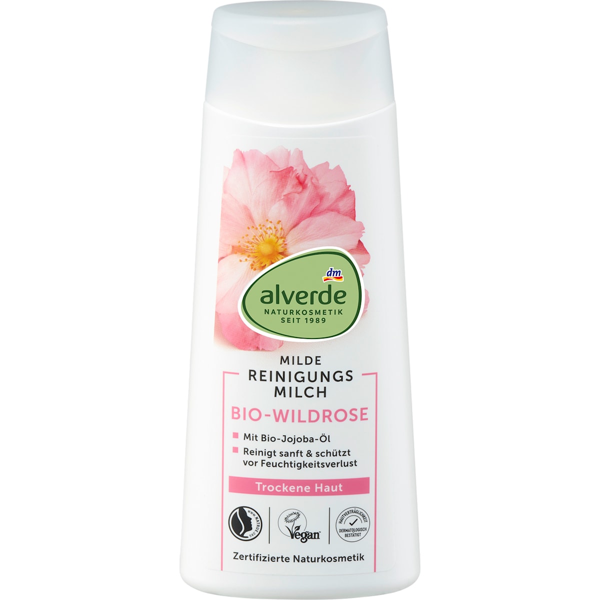 alverde Natuurcosmetica Reinigingsmelk Wildrose mild, 200 ml