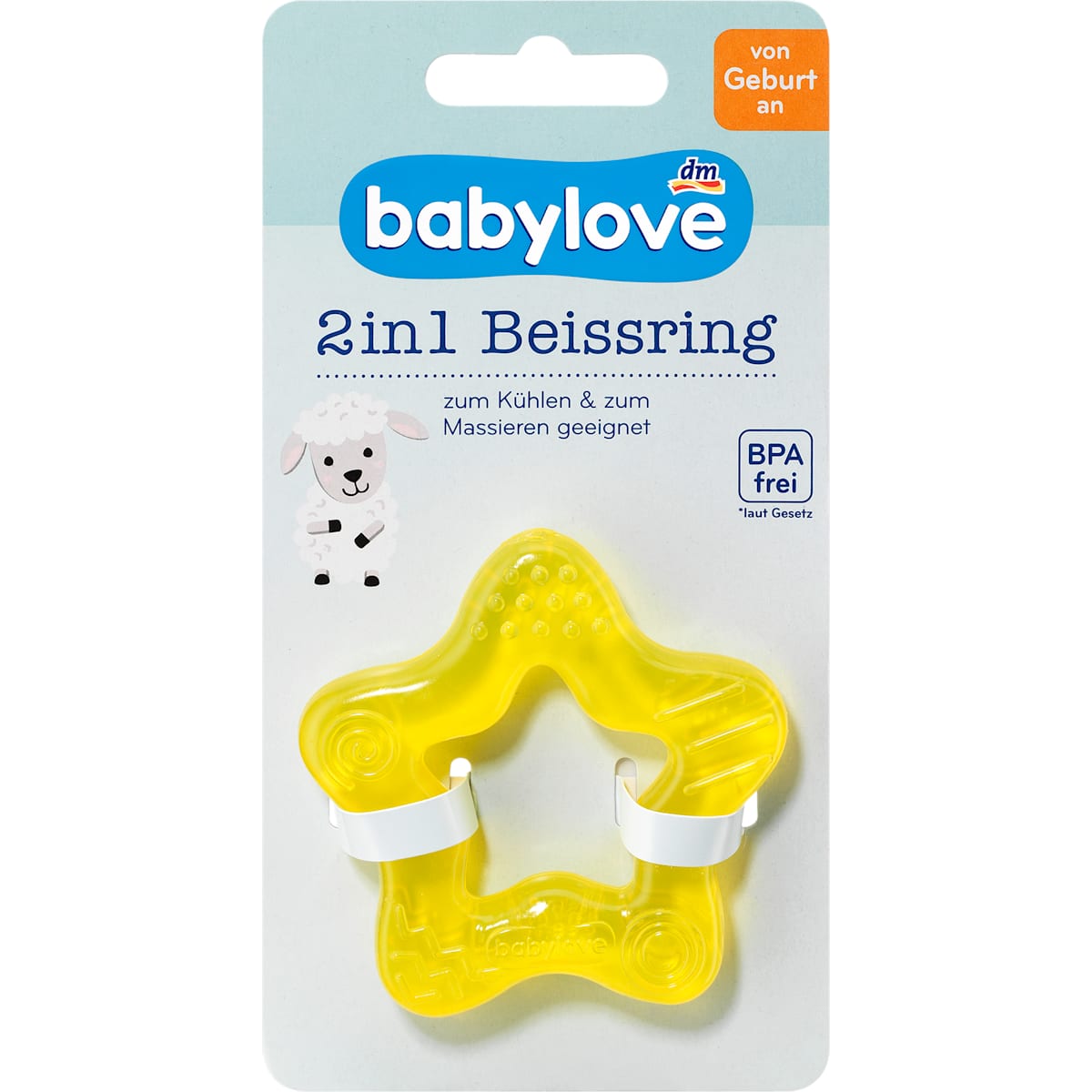 babylove Beißring 2in1 gelb, 1 St