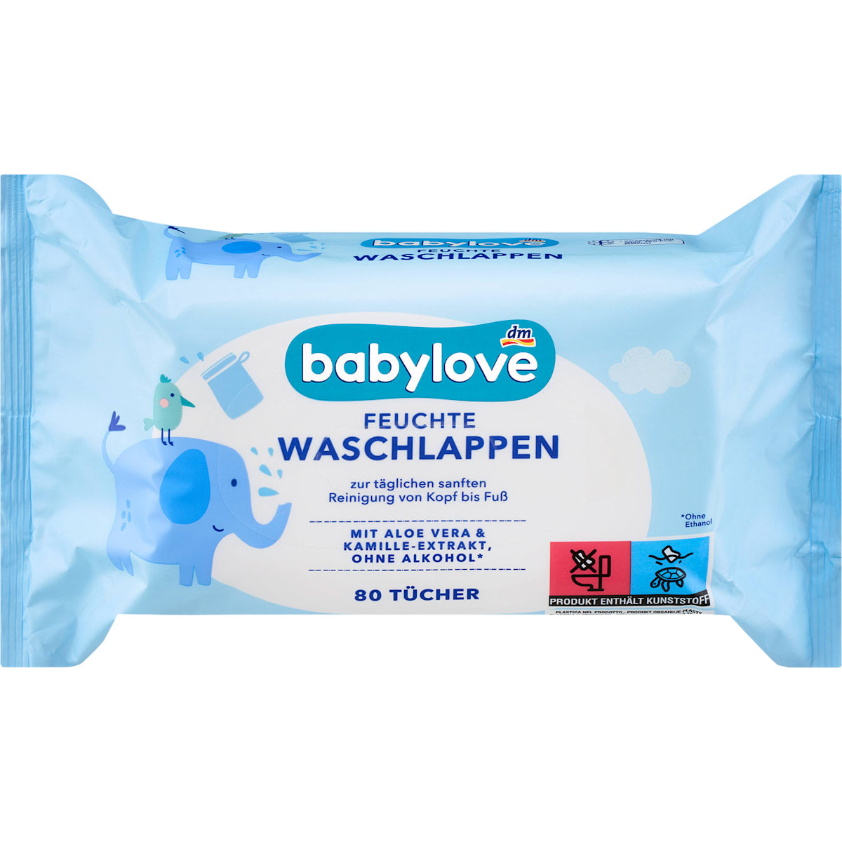 babylove Feuchte Waschlappen, 80 St