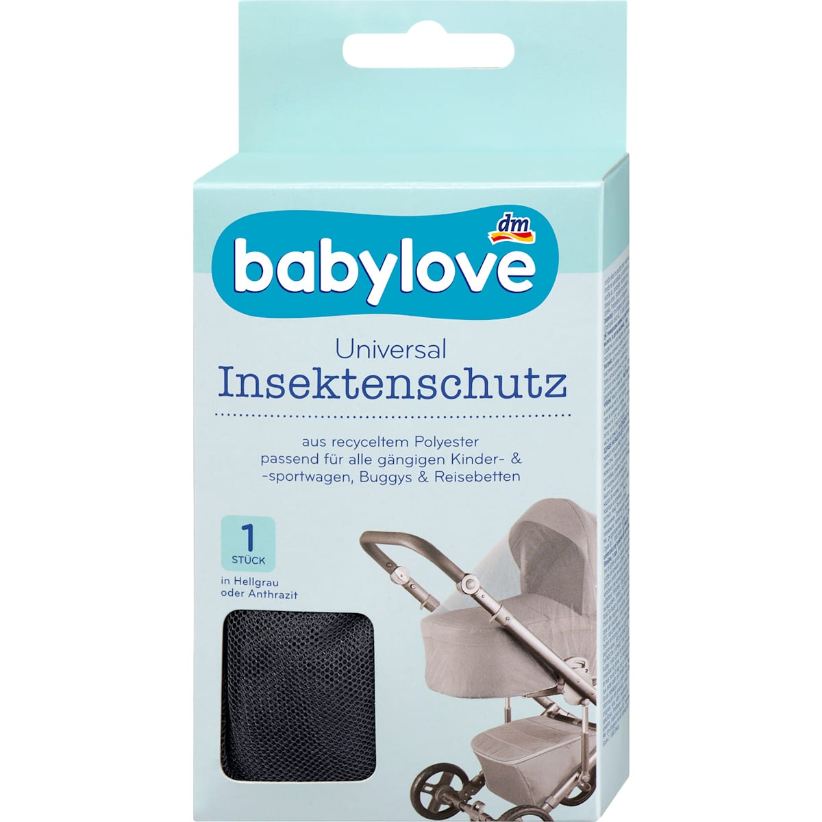 babylove Insektenschutz-Netz voor Kinderwagen Universal anthrazit, 1 St