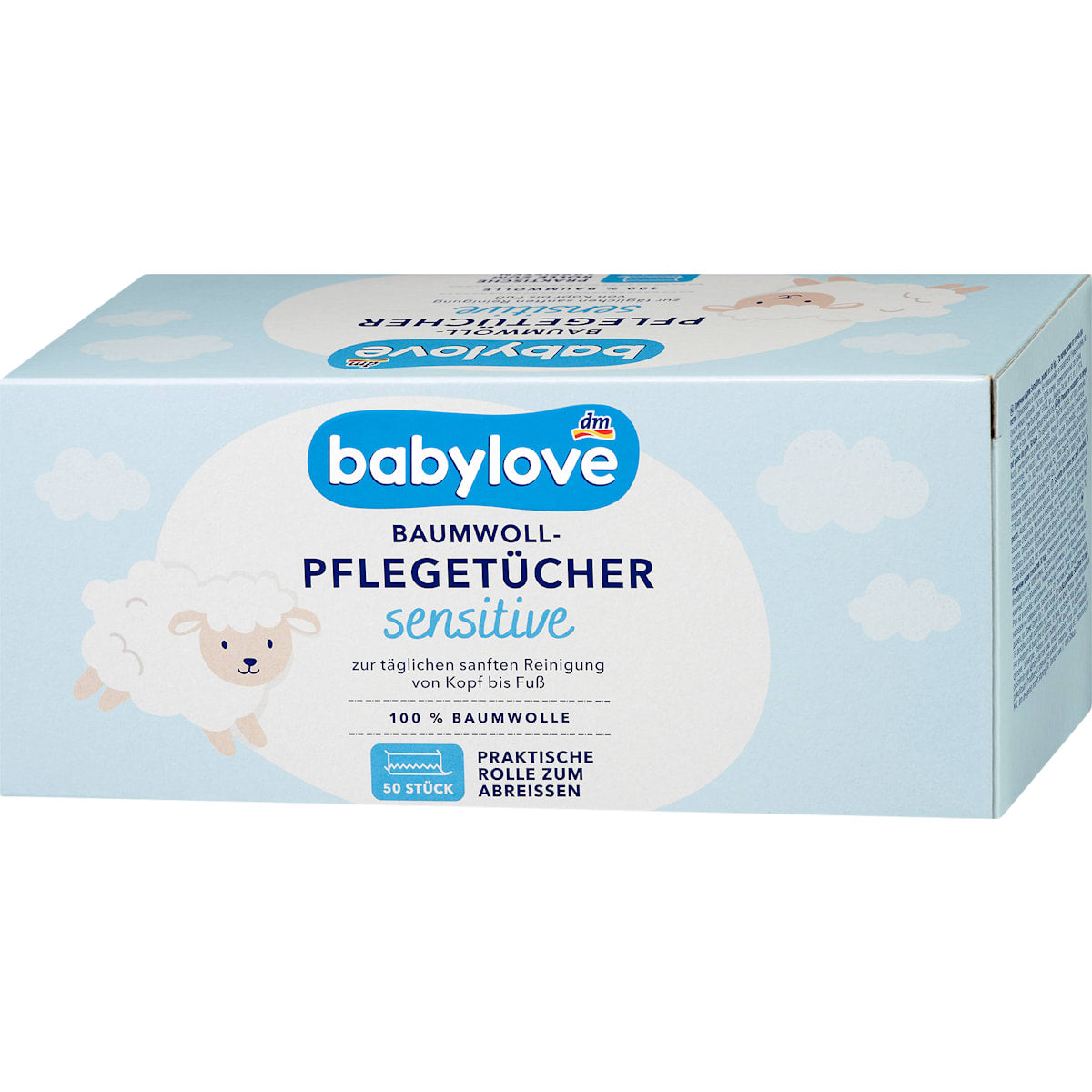 babylove Verzorgingsdoekjes Baumwolle sensitive, 50 St