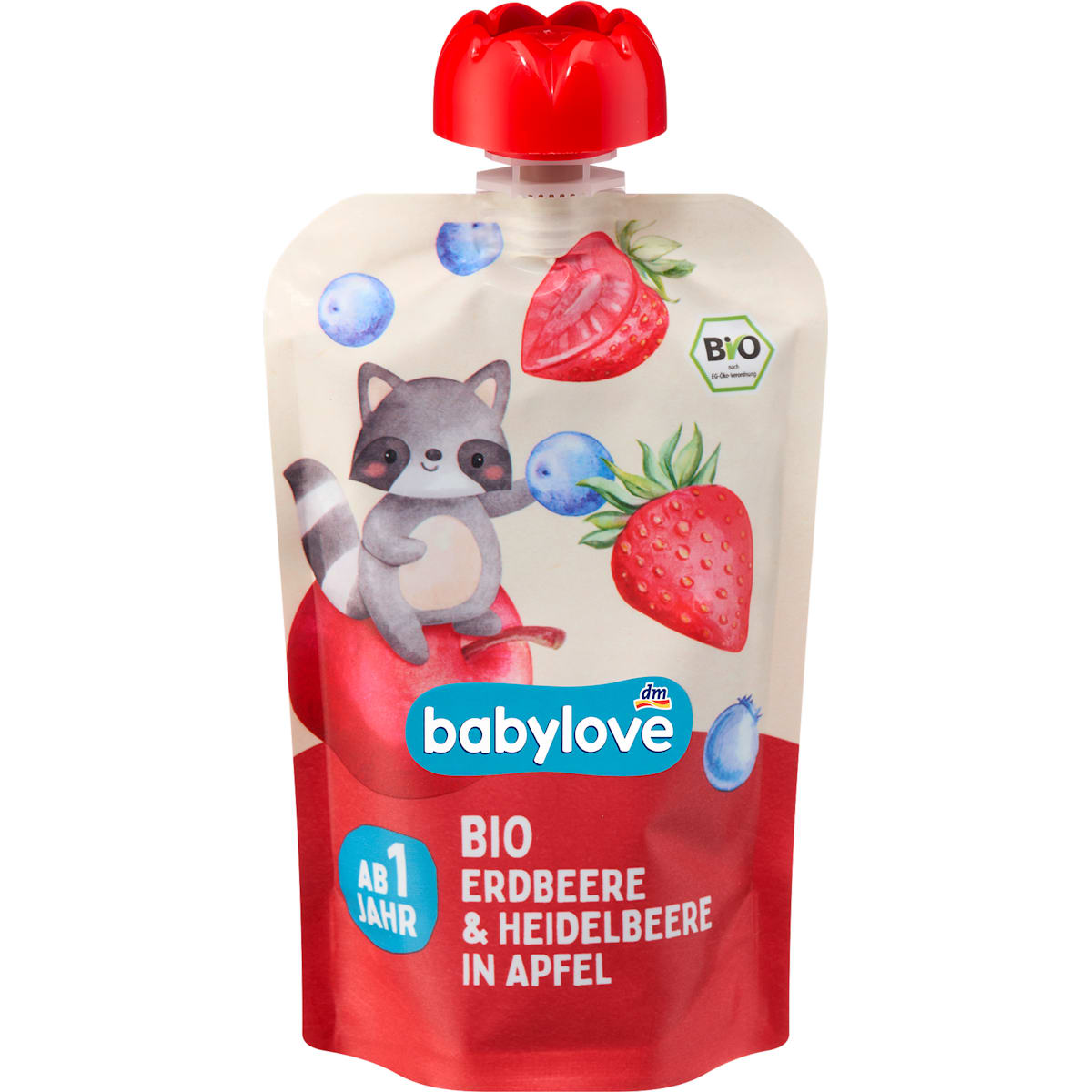babylove Knijpfruit Aardbei & Bosbes in Appel vanaf 1 jaar, 100 g