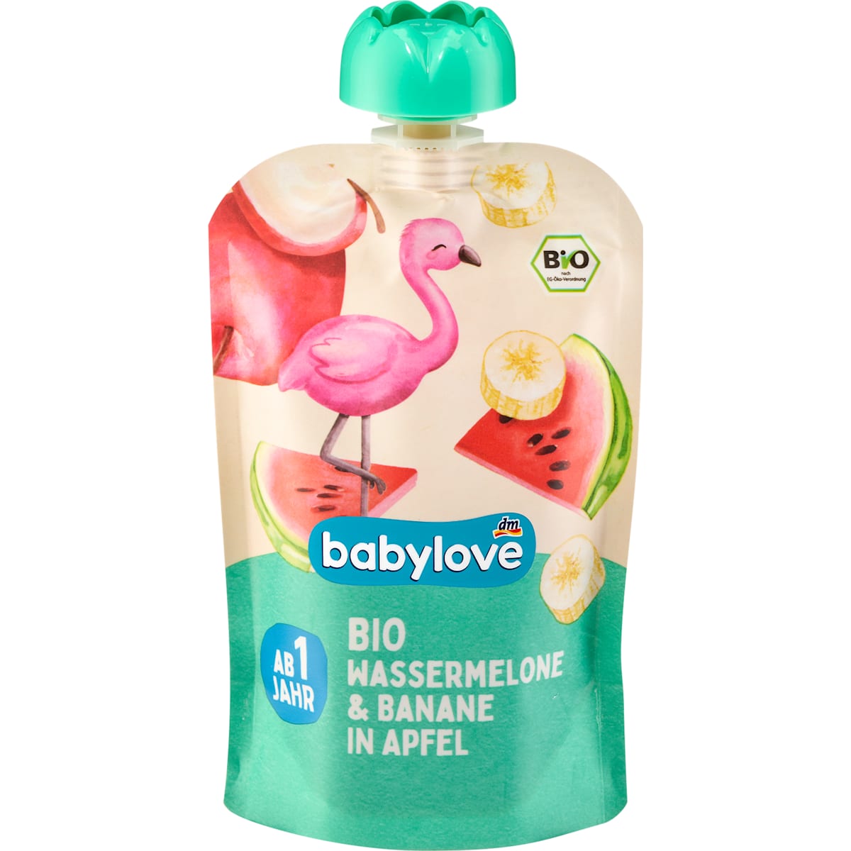 babylove Knijpfruit Wassermelone & Banaan in Appel vanaf 1 jaar, 100 g