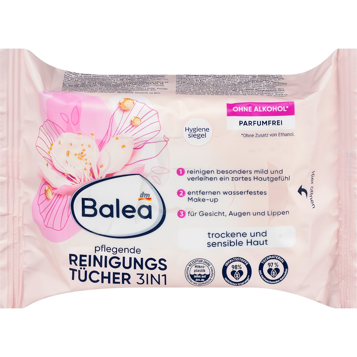 Balea Reinigingsdoekjes Pflegend 3in1, 25 St