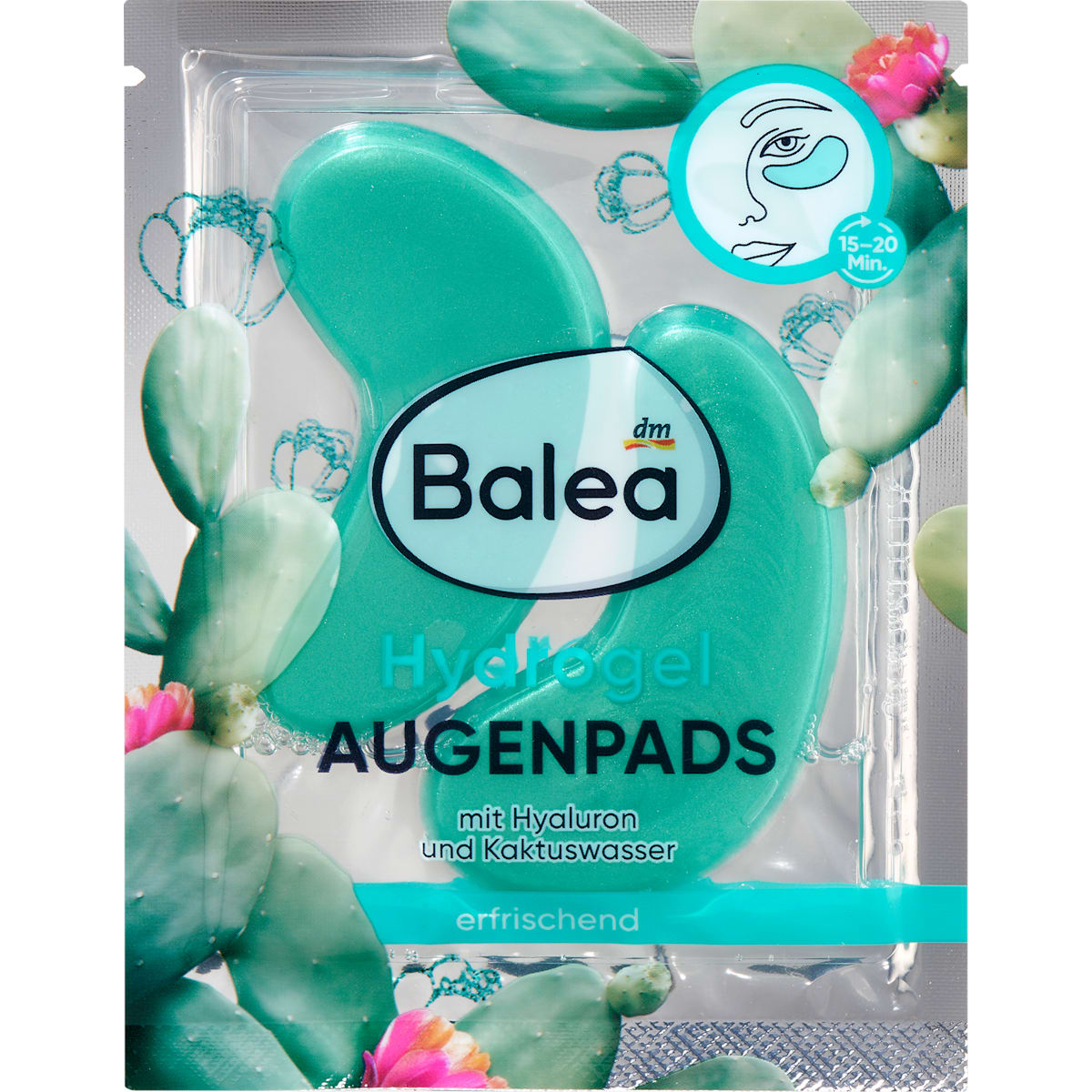 Balea Augenpads Hydrogel Kaktuswasser (1 Paar), 2 St