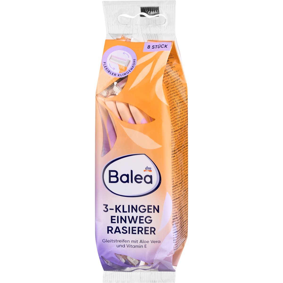 Balea Wegwerpscheermes 3-Mesjes, 8 St