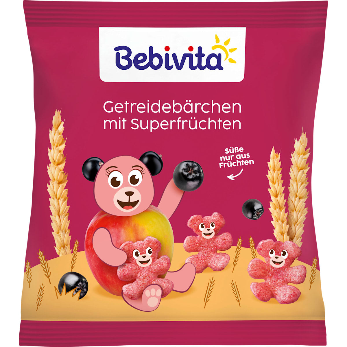 Bebivita Kindersnack Granen-Beertjes met Supervruchten, vanaf 1 jaar, 30 g