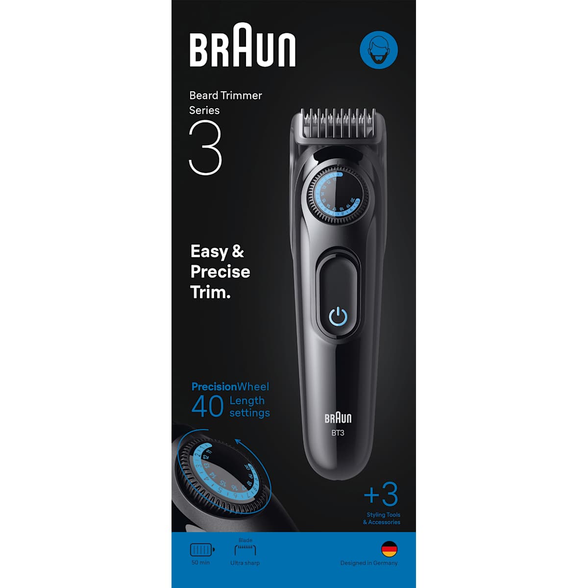 Braun Elektrische Baardtrimmer, Series 3 Beard Trimmer BT3520, 1 St