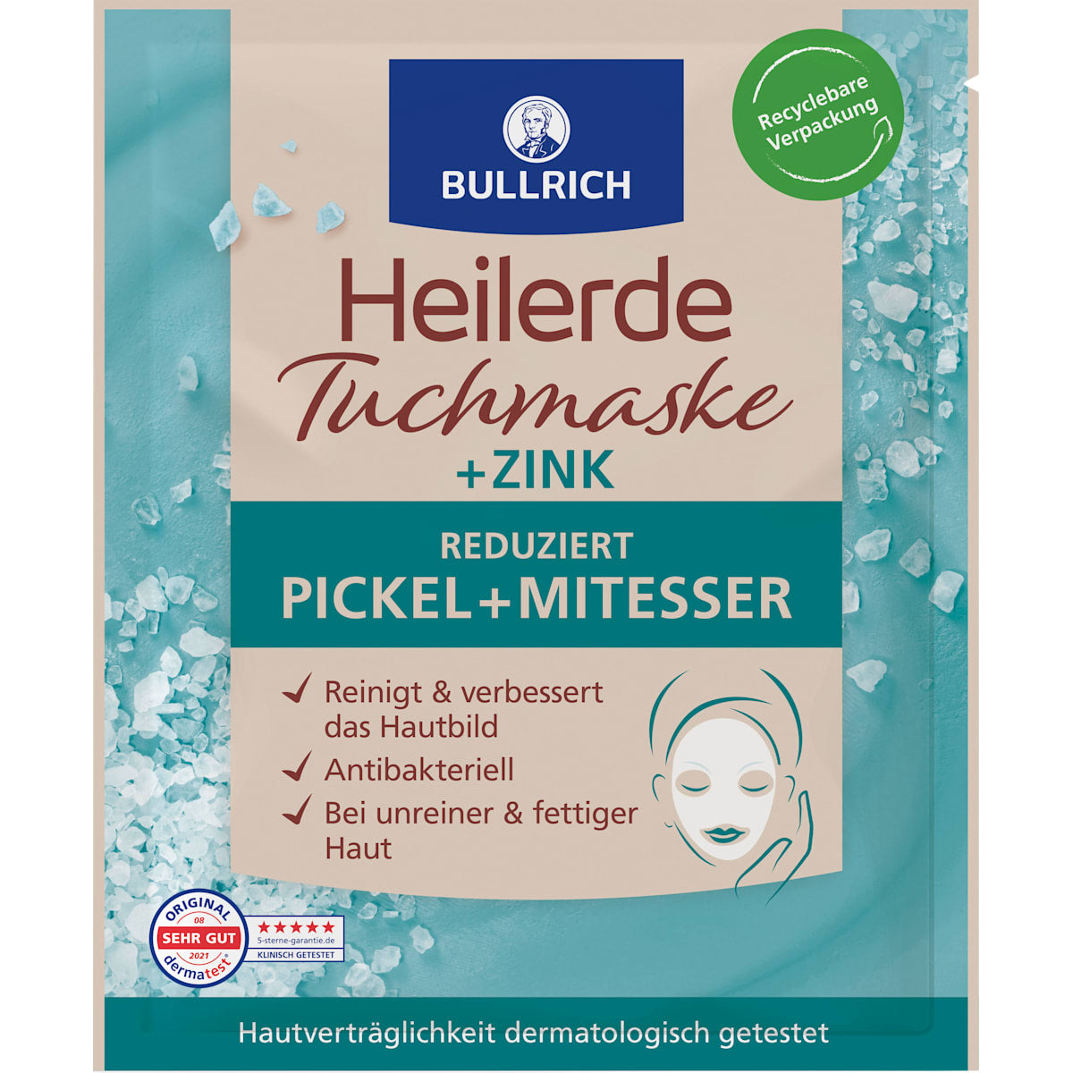 BULLRICH Sheetmasker Heilerde+Zink, 1 St
