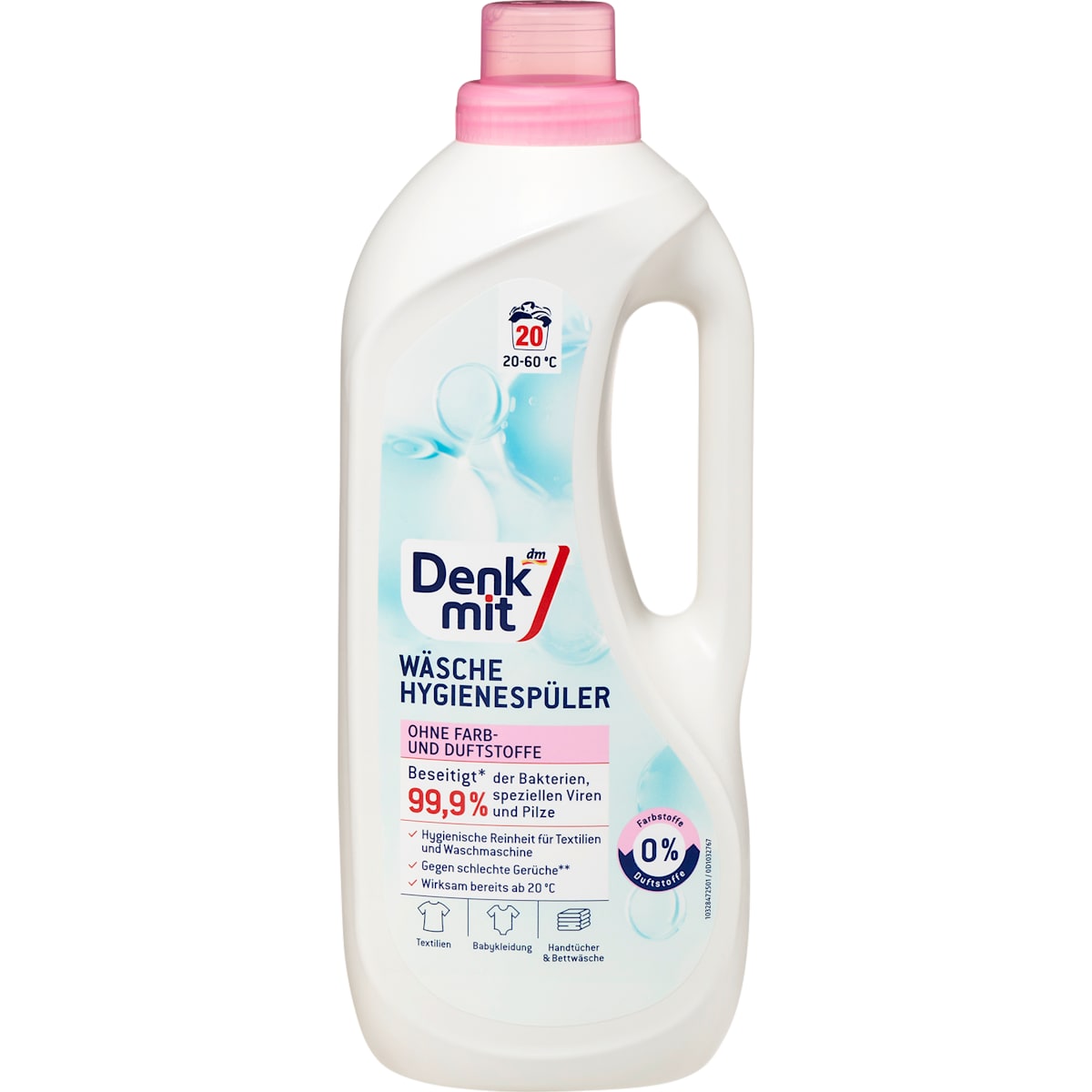 Denkmit Hygiene-Spüler Wäschedesinfektion zonder Farb&Duftstoffe 20 WL, 1,5 l