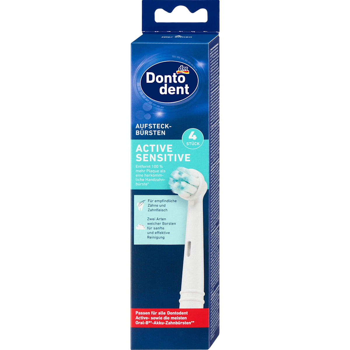 Dontodent Aufsteckbürsten Active Sensitive, 4 St