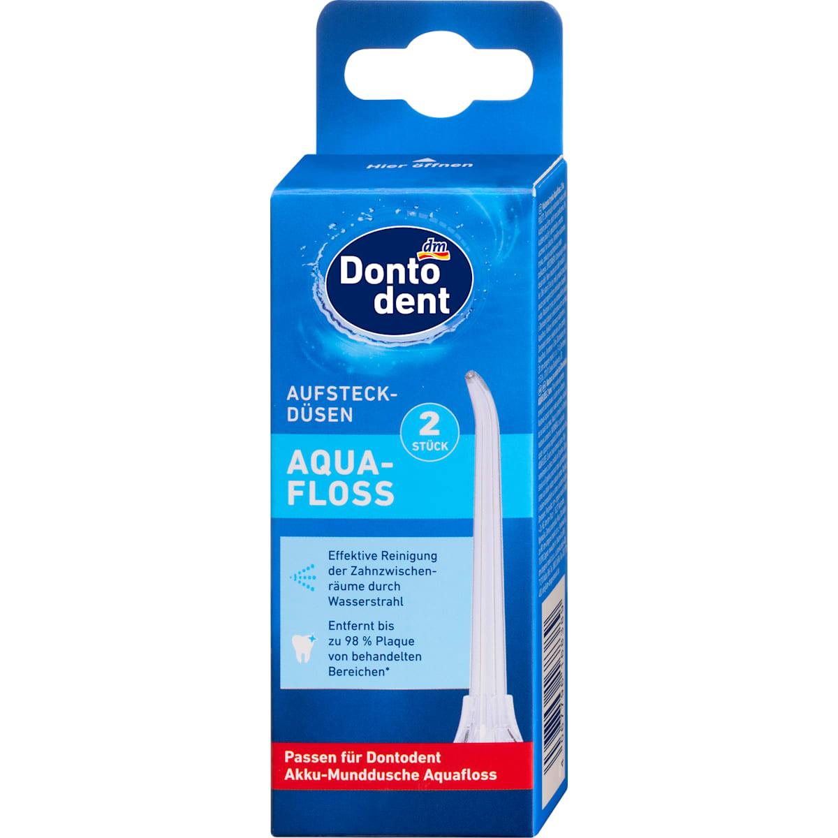 Dontodent Aufsteckdüsen voor Aquafloss Munddusche, 2 St