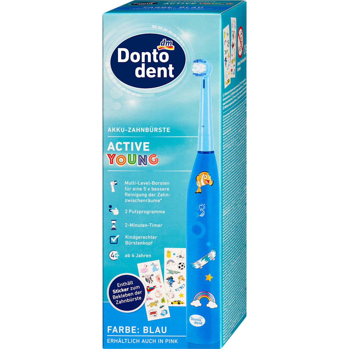 Dontodent Elektrische Tandenborstel Kinder Active Young blau, 1 St