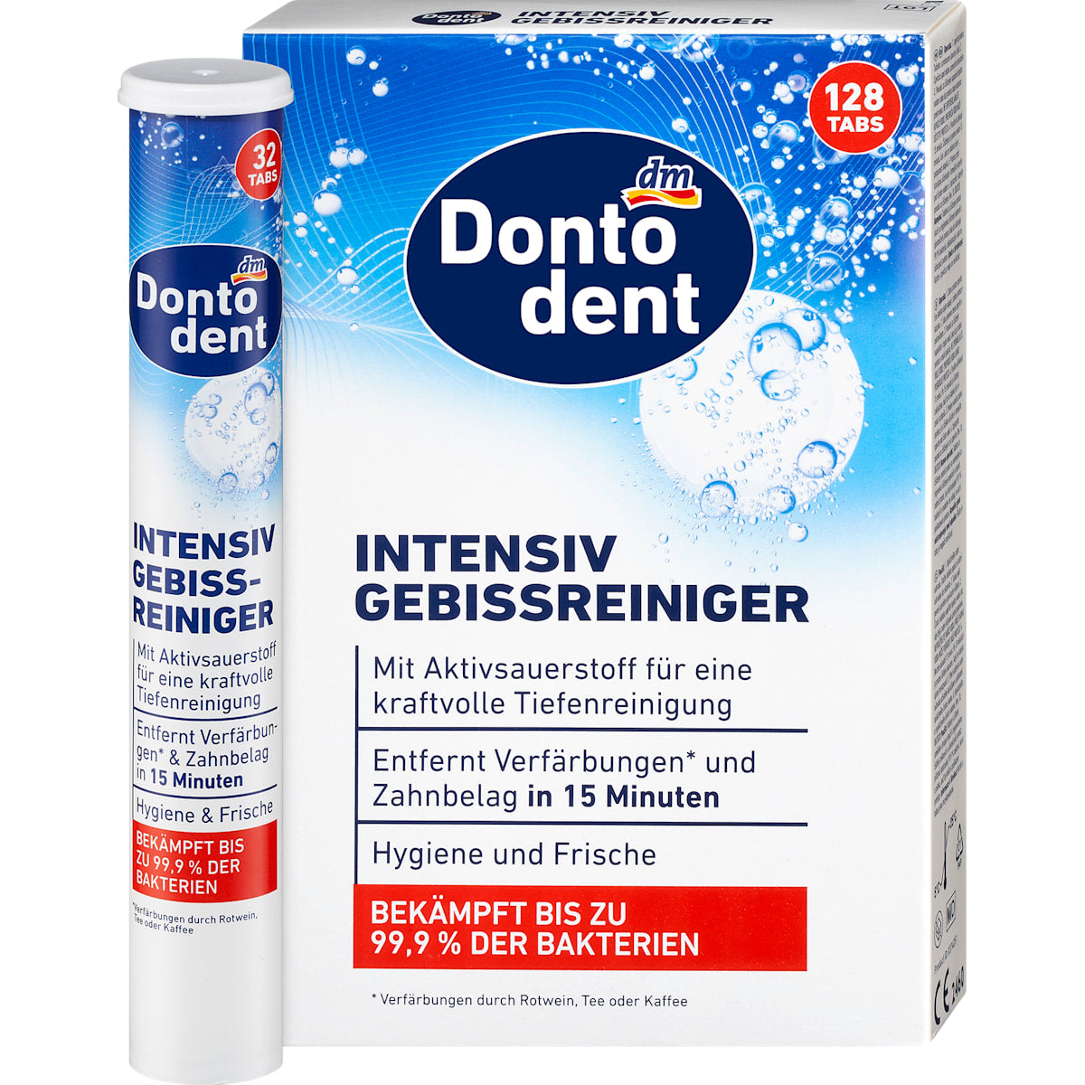 Dontodent Gebissreiniger Tabs intensief, Voordeelpak, 128 St