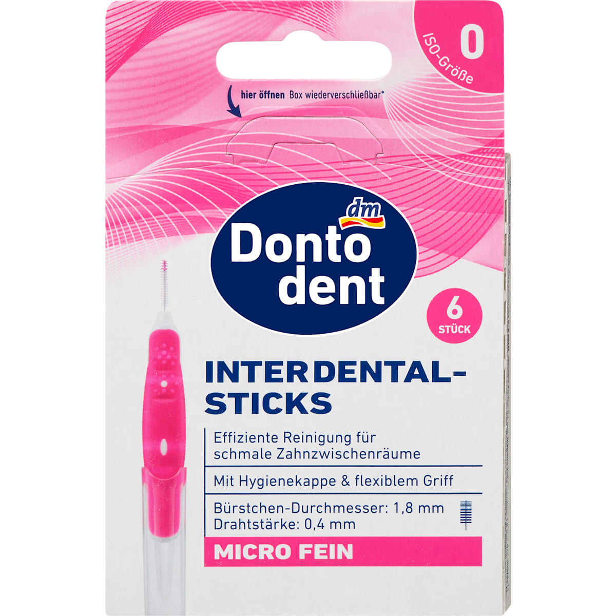 Dontodent Ragers pink 0,4 mm ISO 0, 6 St