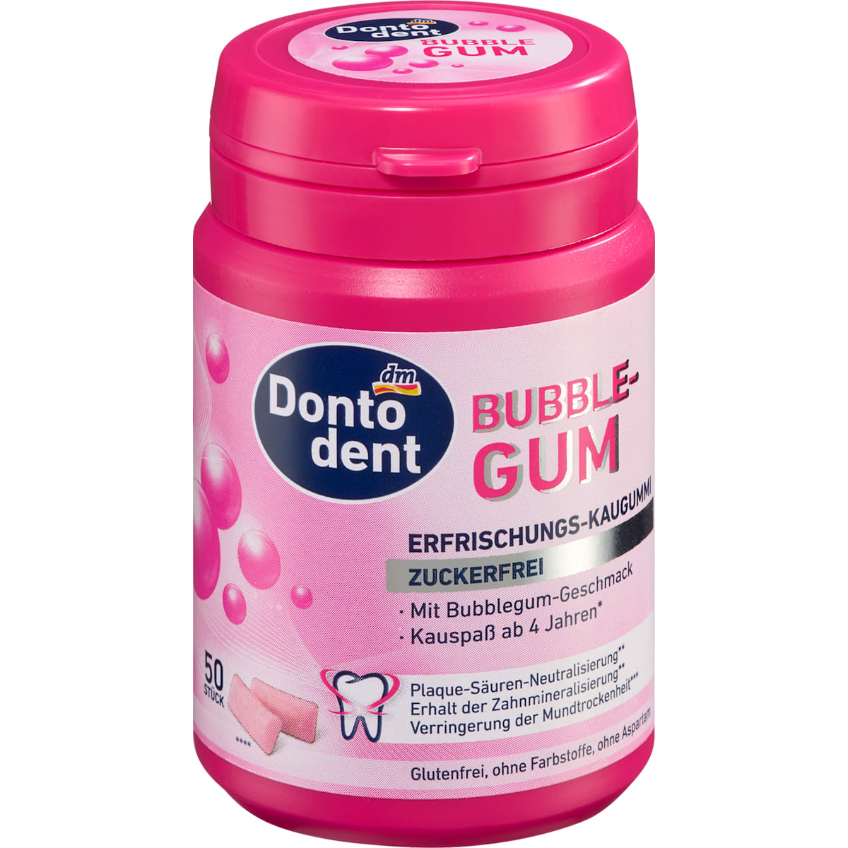 Dontodent Kaugummi, Bubblegum, suikervrij, 50 St