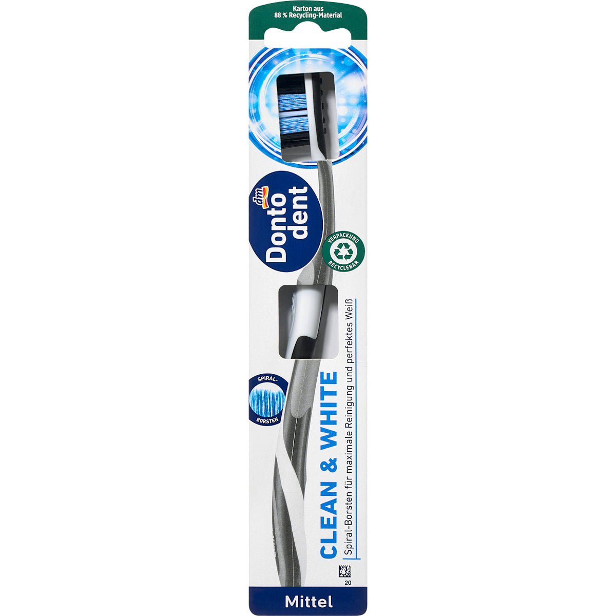 Dontodent Tandenborstel Clean & White mittel, 1 St