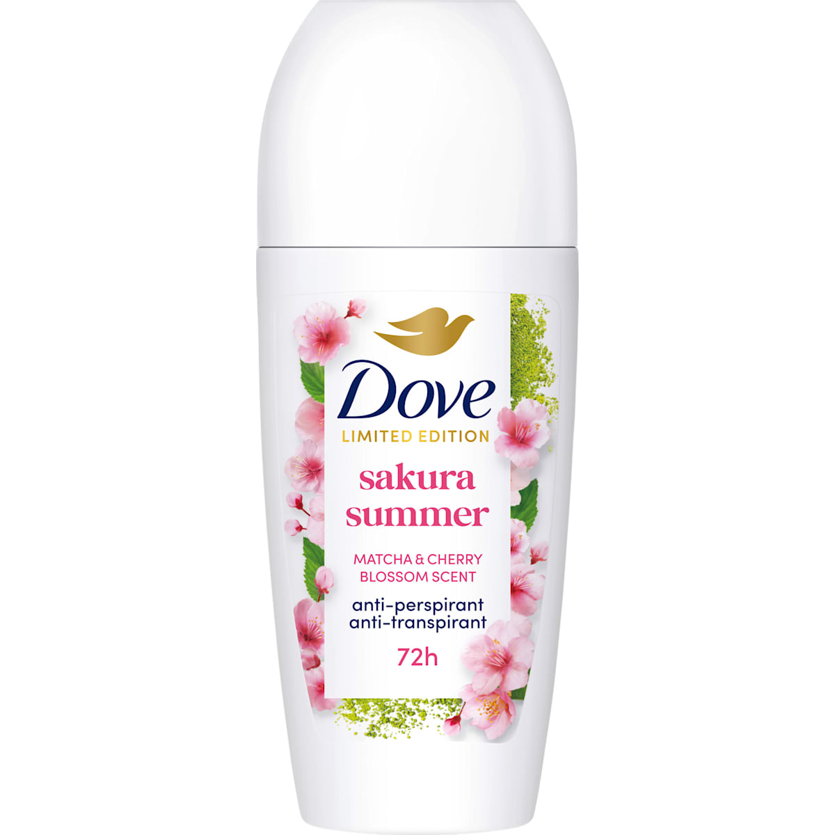 Dove Antitranspirant Deo Roll-on sakura summer Matcha & Cherry Blossom Scent, 50 ml