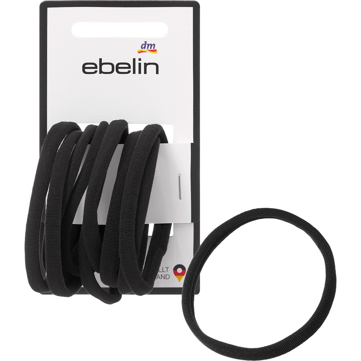 ebelin Haarelastiekjes zacht, zwart, 9 St