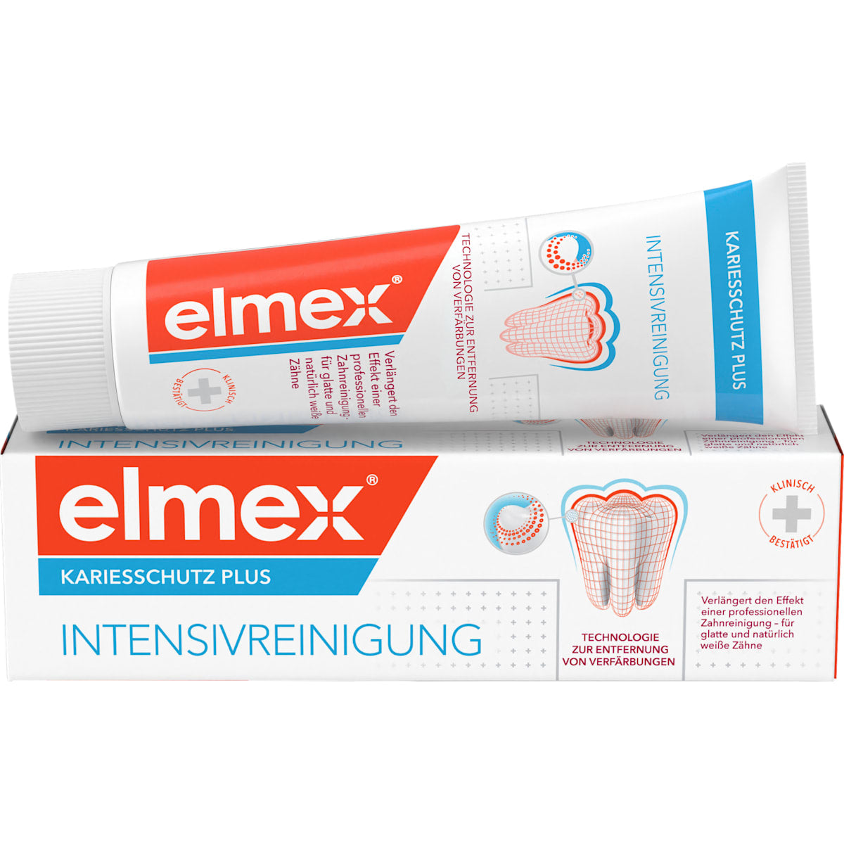 elmex Tandpasta Cariësbescherming Plus, Intensivreinigung, 50 ml