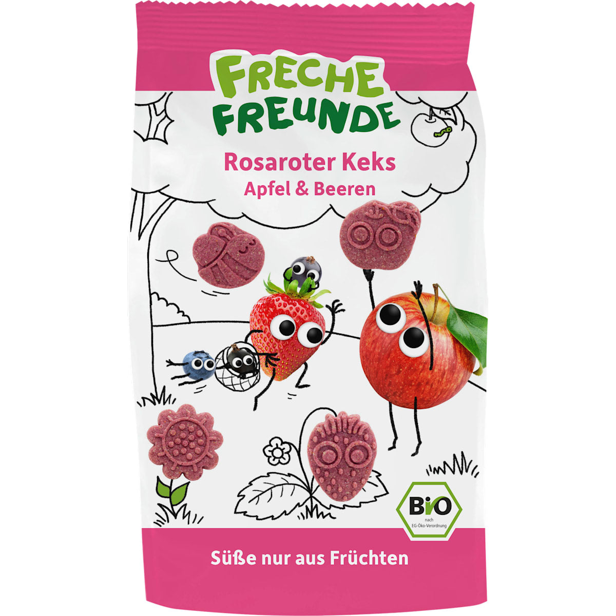 Freche Freunde Kinderkoekjes Appel & Bessen vanaf 3 jaar, 100 g