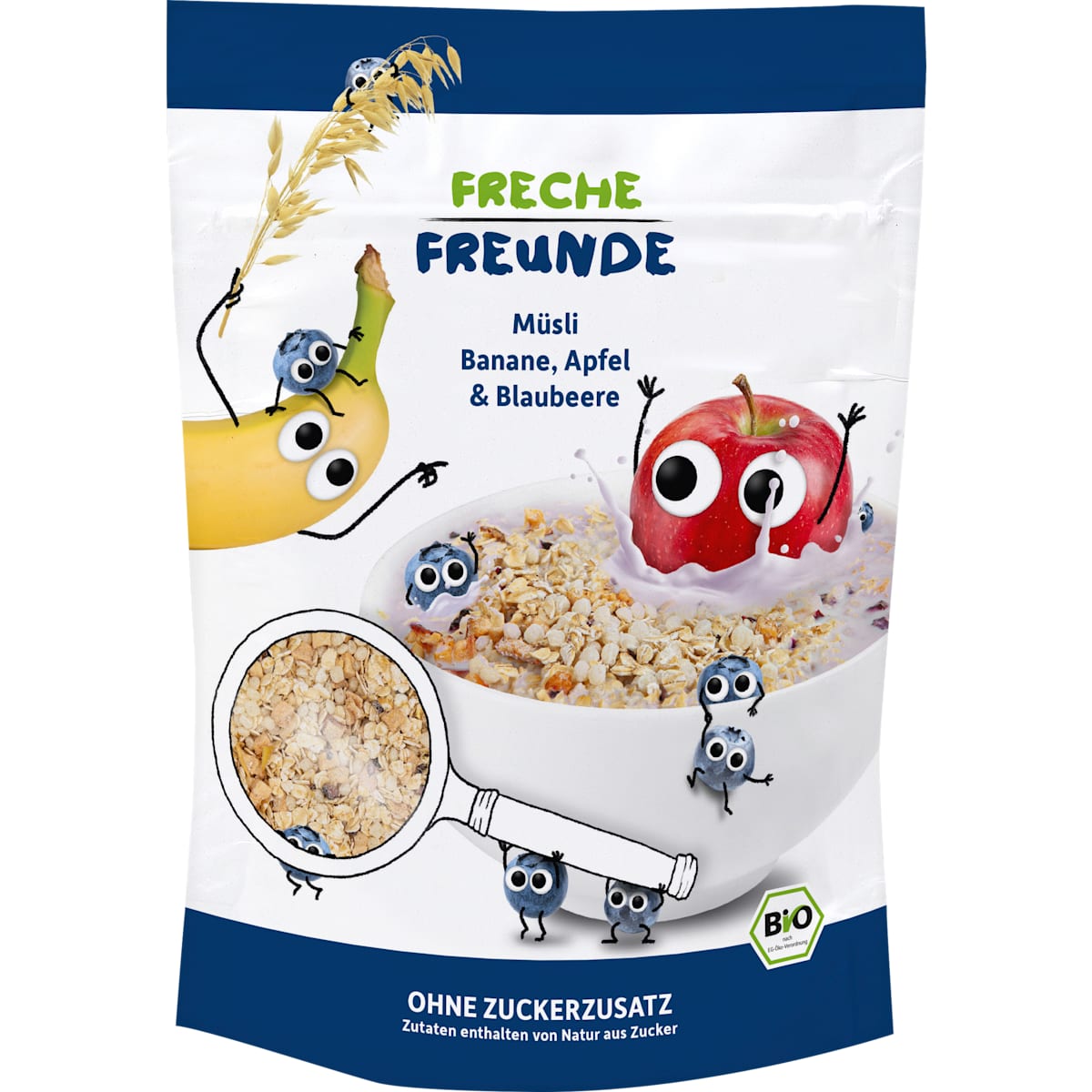 Freche Freunde Kindermuesli Banaan, Appel & Bosbes vanaf 1 jaar, 220 g