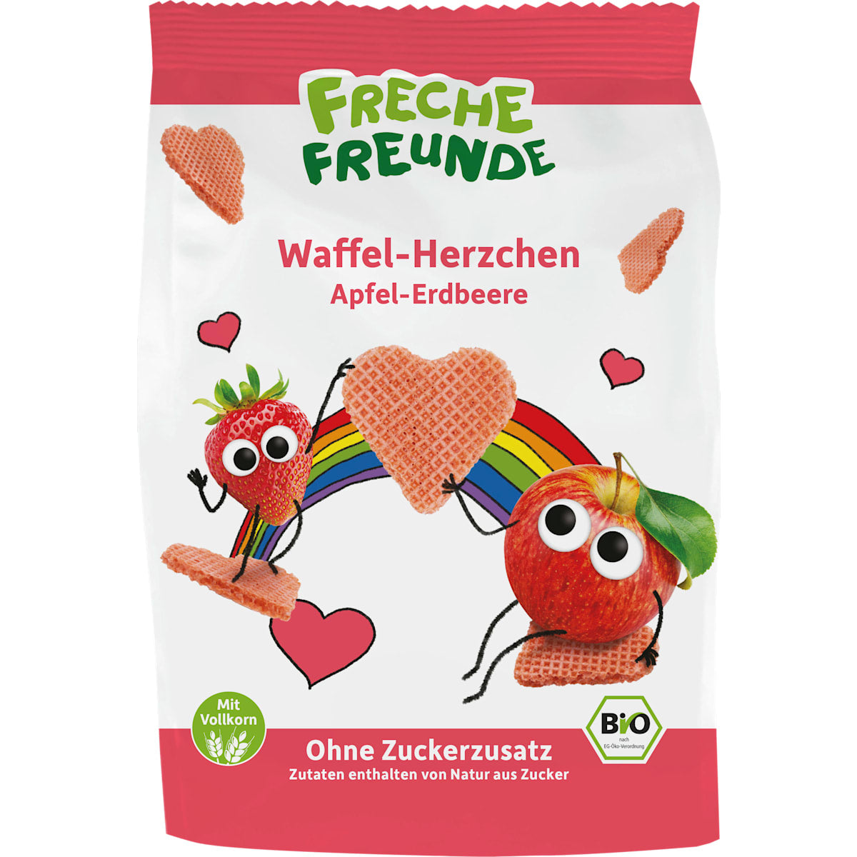Freche Freunde Kindersnack Wafel-Hartjes Appel-Aardbei, vanaf 1 jaar, 25 g