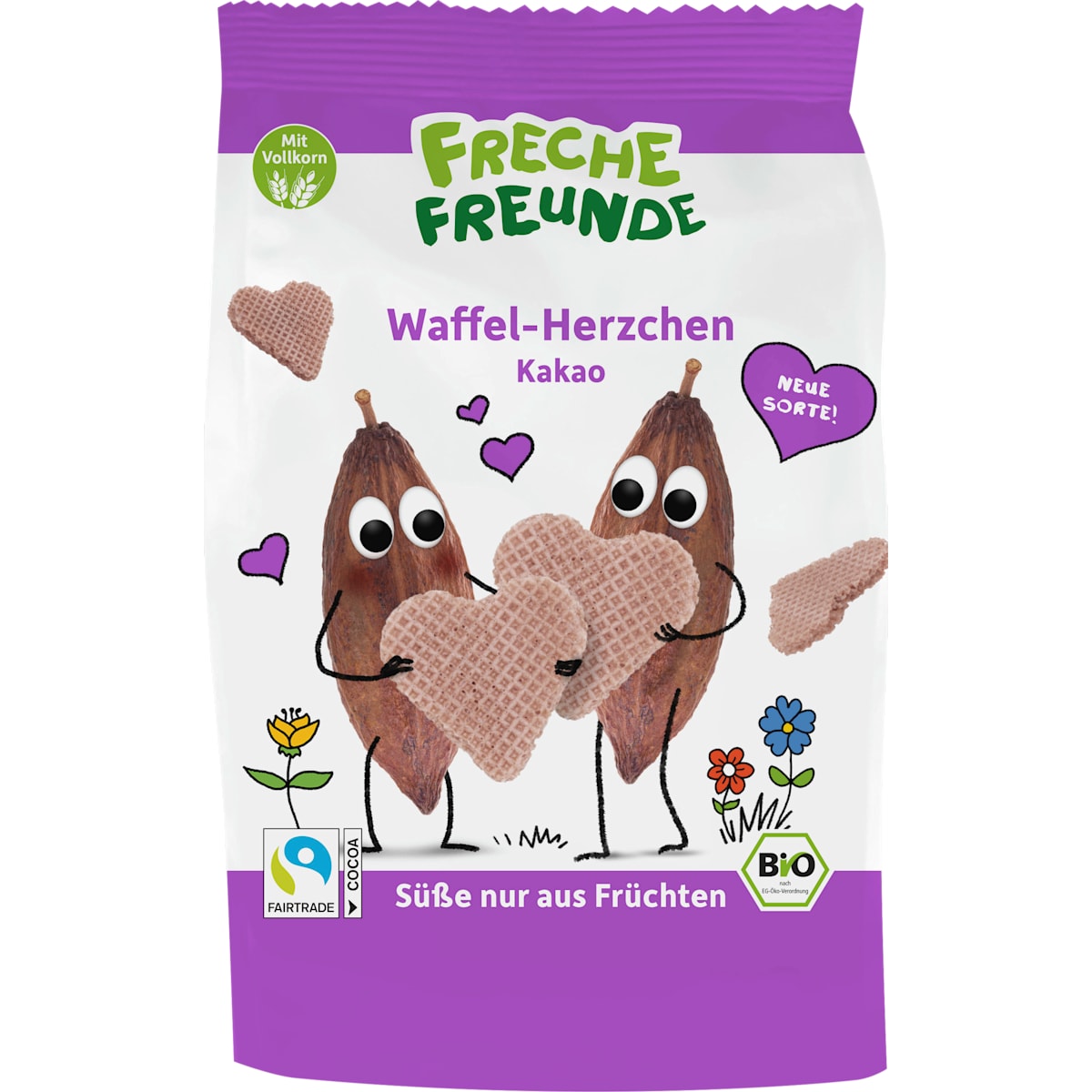 Freche Freunde Kindersnack Wafel-Hartjes Cacao vanaf 1 jaar, 25 g
