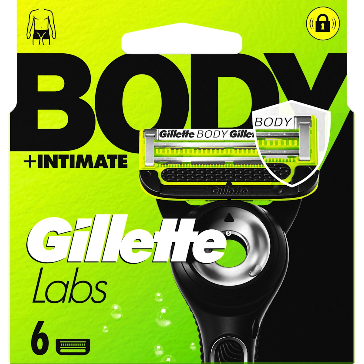 Gillette Scheermesjes, Labs Body & Intimate, 6 St