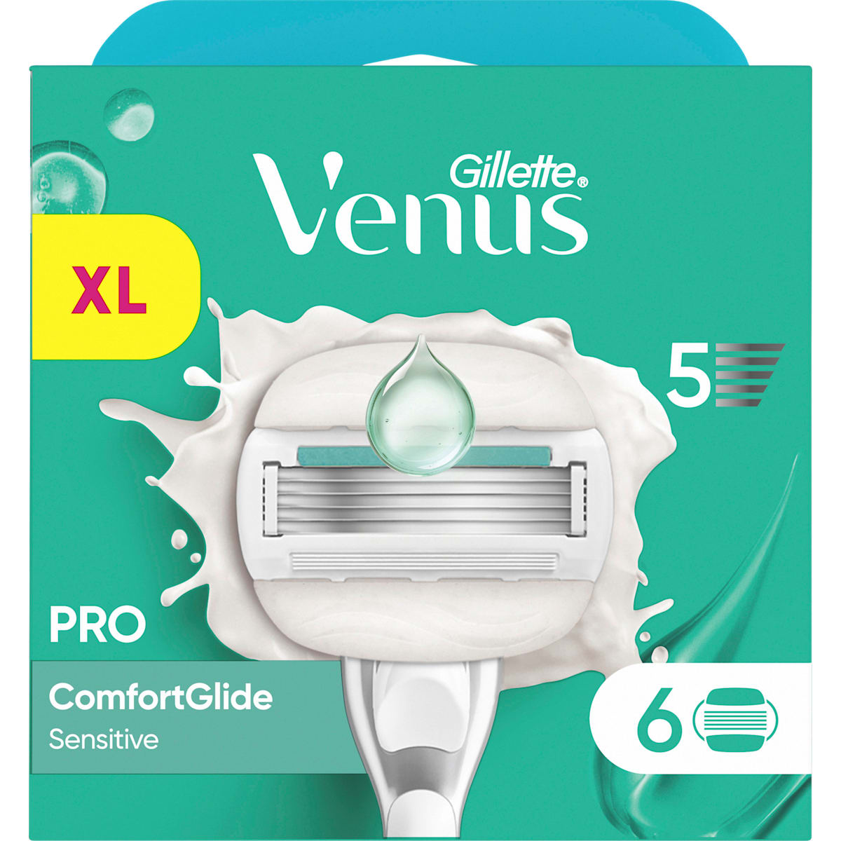 Gillette Venus Scheermesjes, Pro Comfortglide Sensitive, 6 St